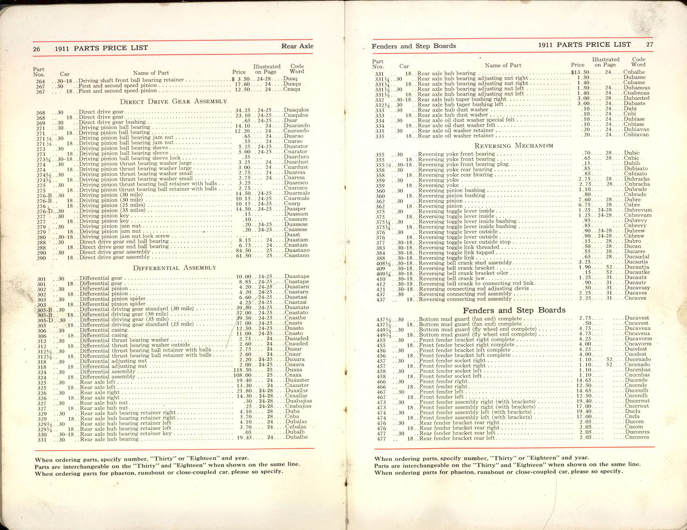 1911 Packard Owners Manual Page 16
